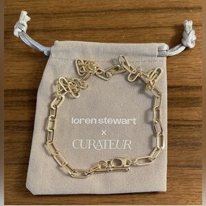 NEW—LOREN STEWART Double Wrap Toggle Bracelet/Necklace, 15" Gold Plated